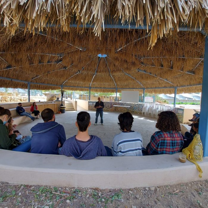 new students being welcomed by Executive Director David Lehrer