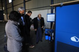 inauguration of first Watergen atmosphering drinking water generator in Abassan, Gaza