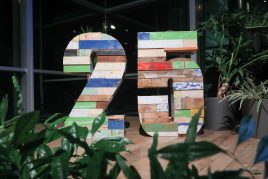wooden structure forming the number 25